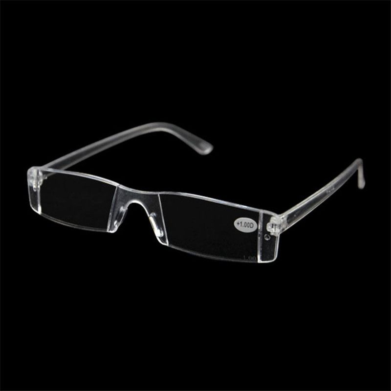 Plastic Clear Rimless Eyeglasses Presbyopia White Reading Glasses