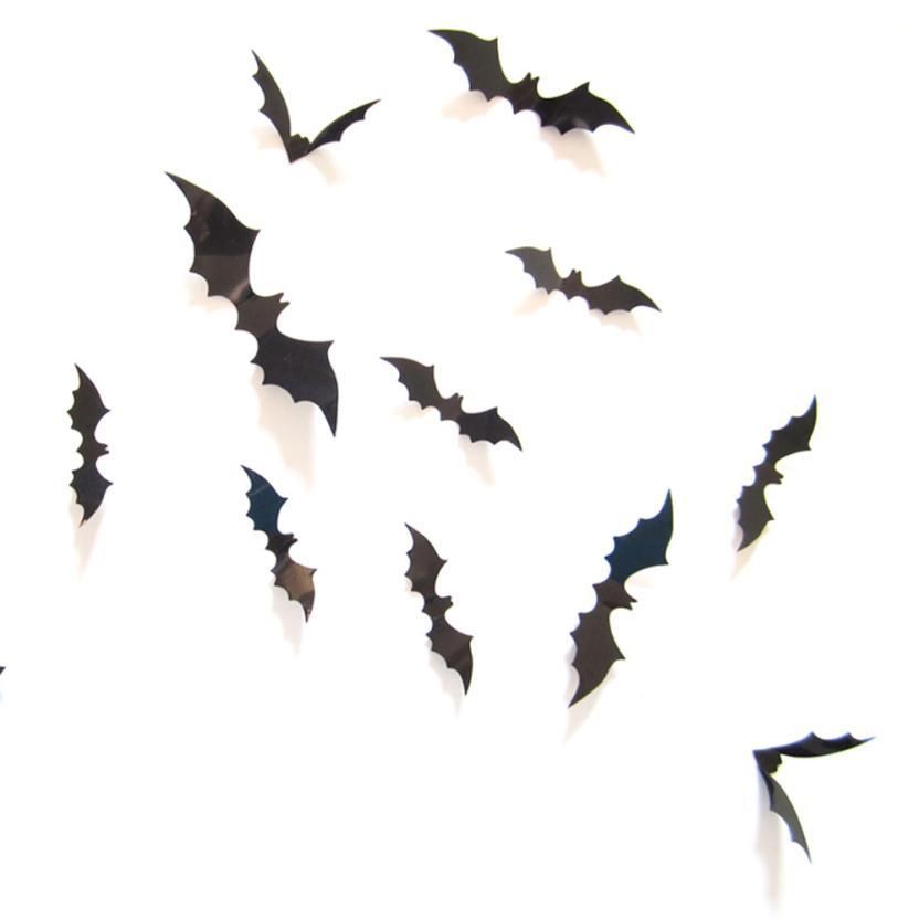 hot selling black pvc 3d bat wall sticker decal decoration for halloween day halloween stereoscopic bat wall mural halloween wall decoration stickers 3d bat