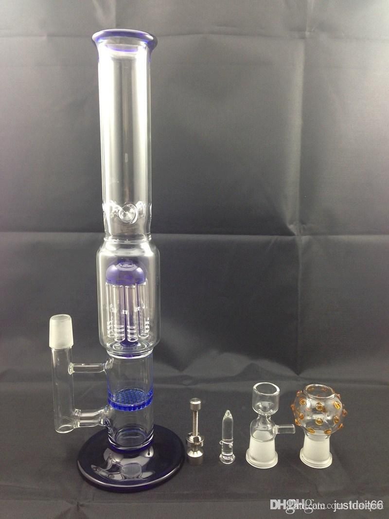 2017 Women Hookahs Blue Lady Glass Bongs Smoking Pipe With Female Bowl