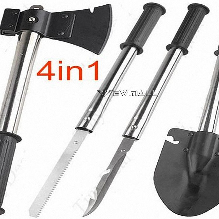 4 In 1 Military Shovel Steel Shovel / Axe / Saw / Knife Combined Camp