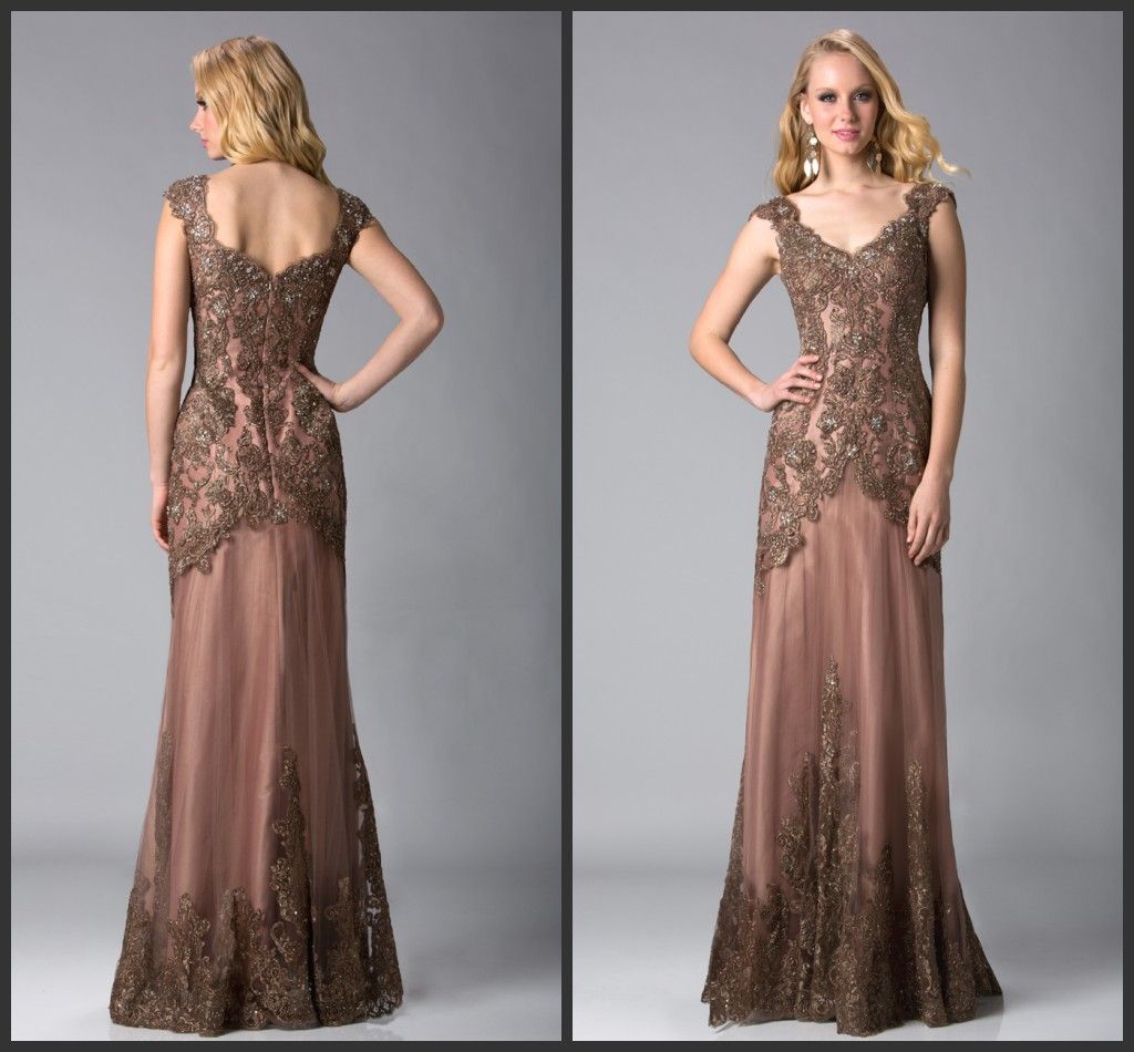 bronze mother of the bride dress