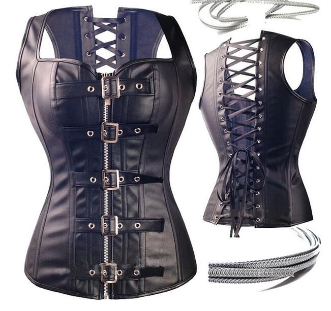 New Sales Sexy Women Faux Fur Corset Clubwear Waist Training Body