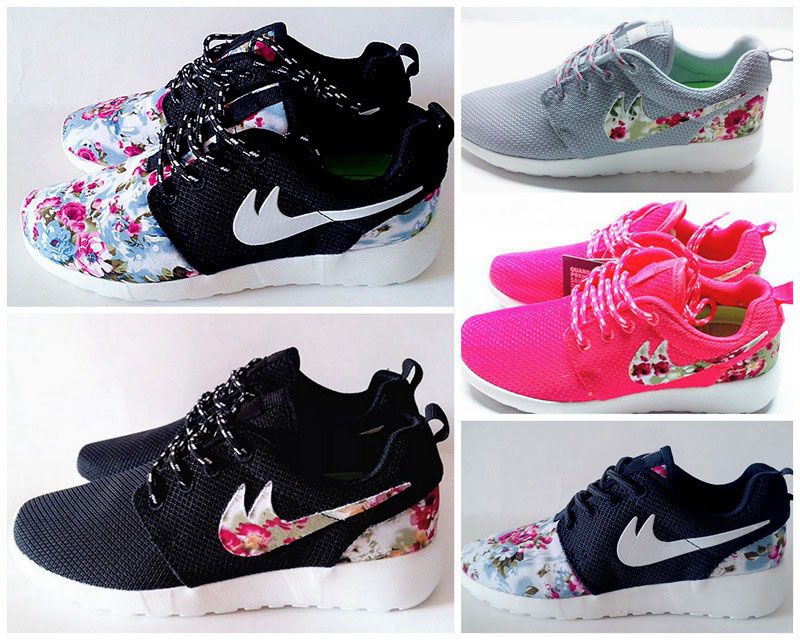 New 2015 Roshe Run Floral Women And Men Running Shoes Fashion Athletic