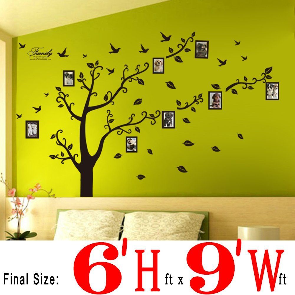 New Wall Stickers Wall Decals Trees Photo Frame Butterfly Birds And