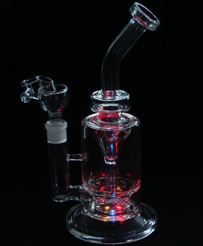 2017 New Led Light Glass Water Pipes Height 29 Cm Glass Bong Glass