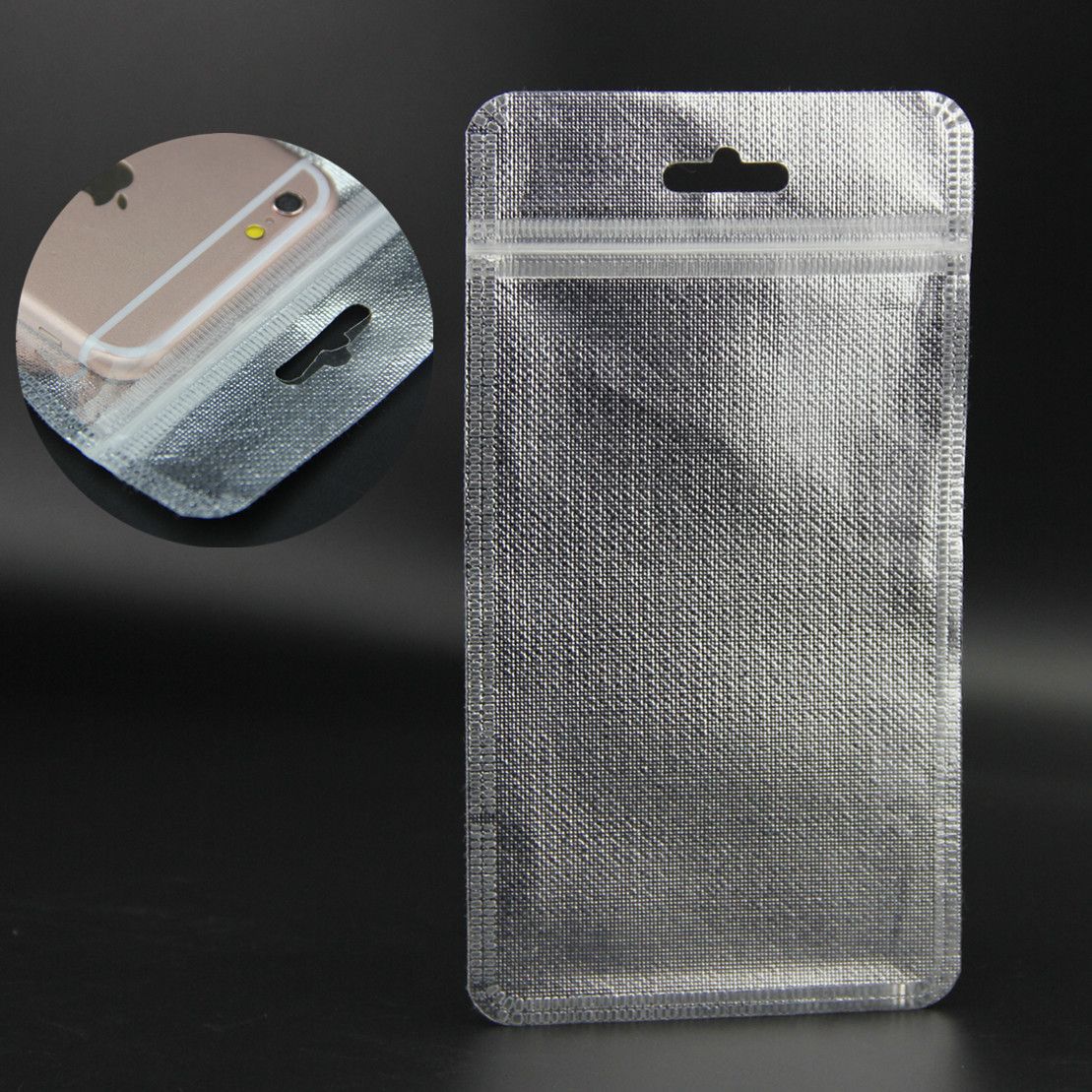2017 Luxury Clear + Silver Packing Bag Zip Lock Pouch Warterproof Opp