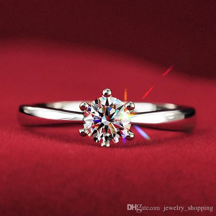 luxury 1kt cz diamond wedding rings for women 925 sterling silver engagement rings real austria crystal - Wedding Ring For Women luxury 1kt cz diamond wedding rings for women 925 sterling silver engagement rings real austria crystal - Wedding Ring For Women