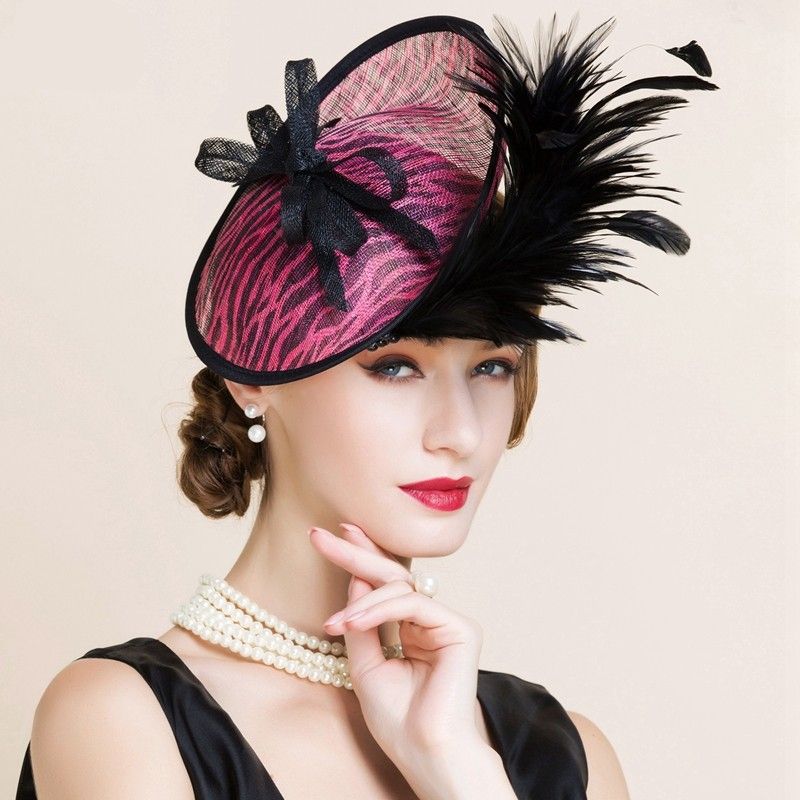 Vintage Feather Women Occasion Hats Hair Accessories Available Sequins