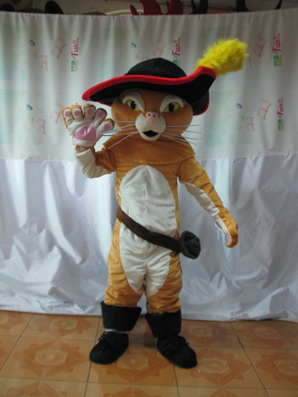 2016 Adult Puss The Boots Cat Mascot Costume Party Costumes Carnival