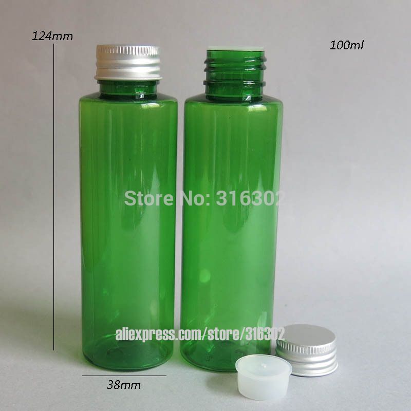 Wholesale Brand 100ml Empty Green Cream Bottle With Aluminum Cap And Insert, 100cc Green Shampoo