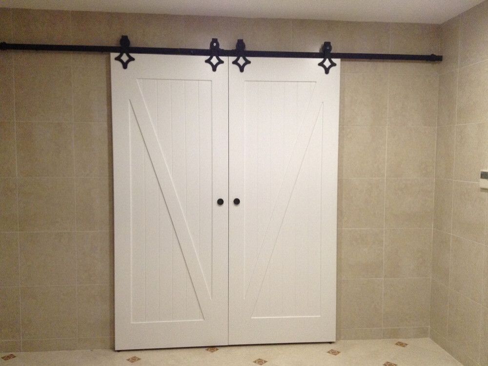 2017 Heavy Duty Double Sliding Barn Door Modern Wooden Sliding Barn