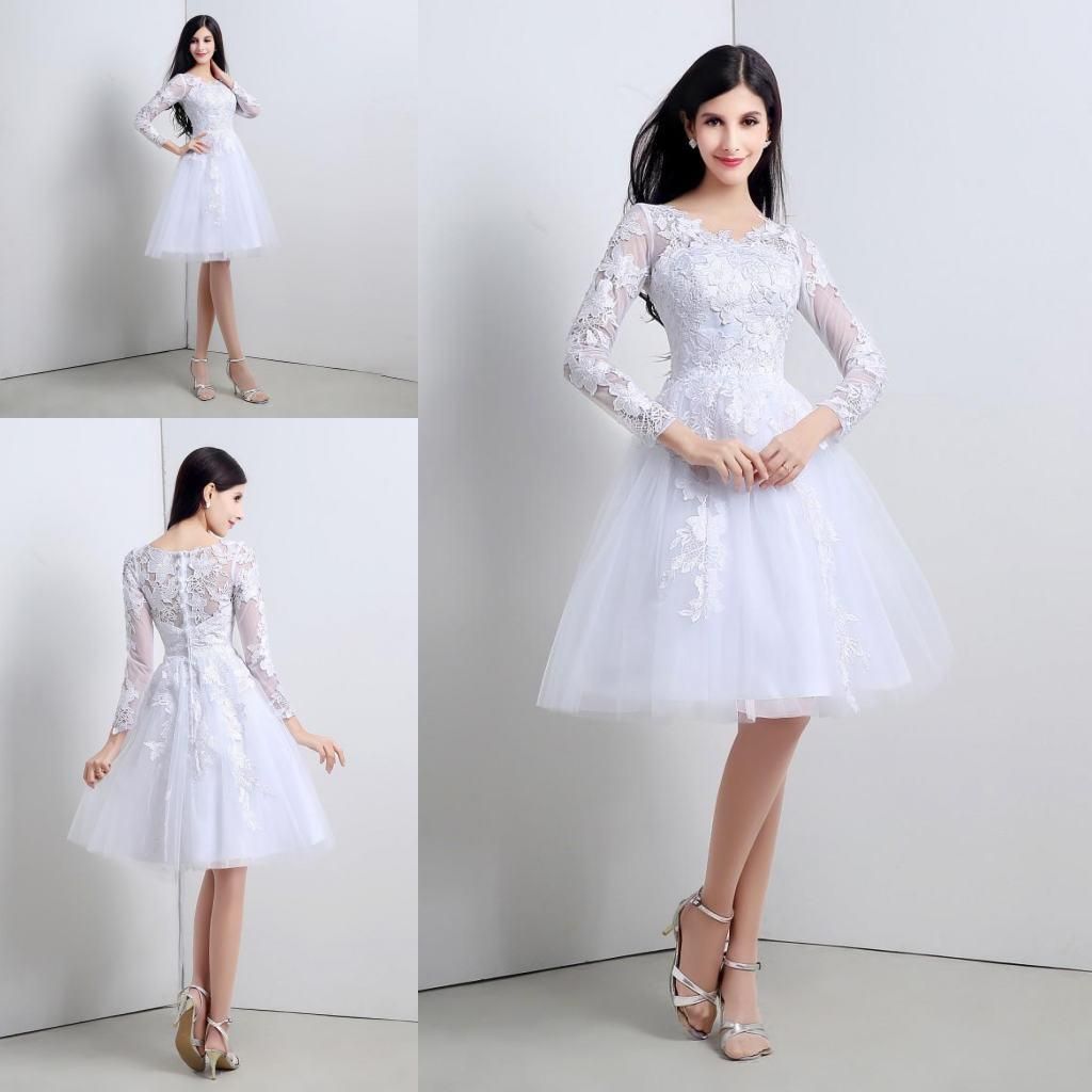 Short Lace Dress with 3 4 Sleeves