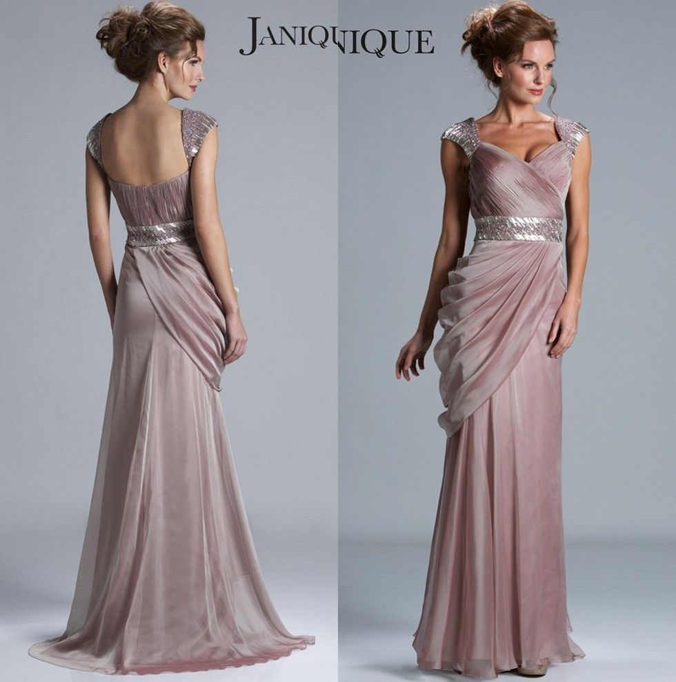 Blush Pink Modern Dresses for Mother of Bride 2016 Janquie Plus Size