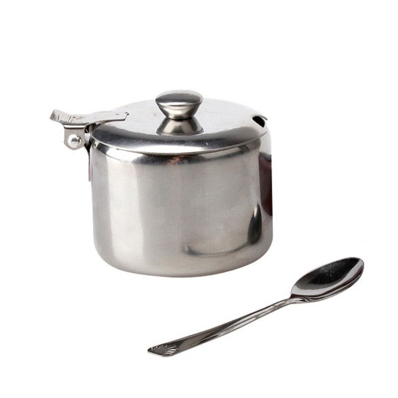 Wholesale Mini Stainless Steel Pot Tea Sauces Coffee Jam Lid Salt Spoon
