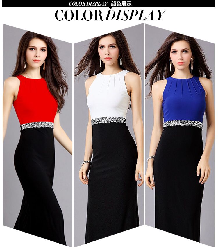 2015 Evening Dress Europe And America Long Paragraph Slim Evening Dress