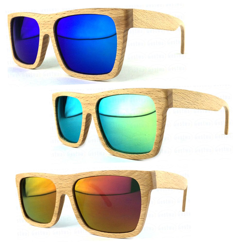 Wood Sunglasses Men Women With Bamboo Box Handmade Wooden Glasses Revo