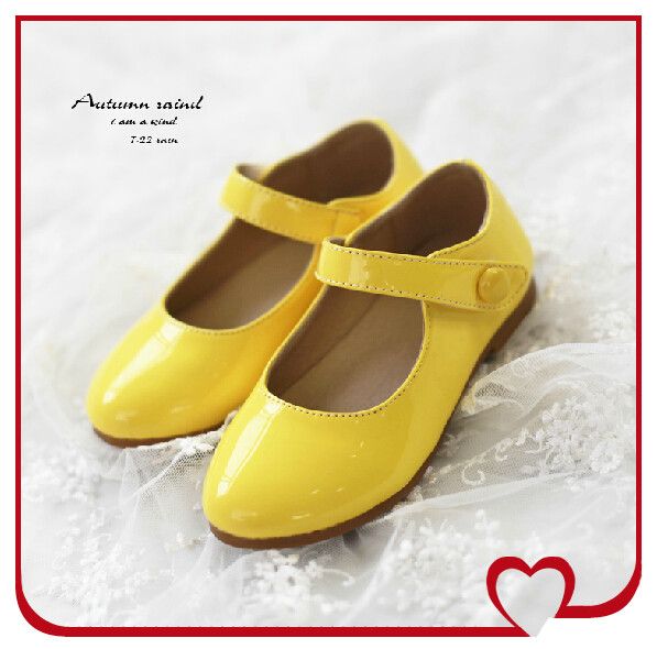 Princess Patent Leather Kids Low-heeled Shoes Pump For Baby New ...