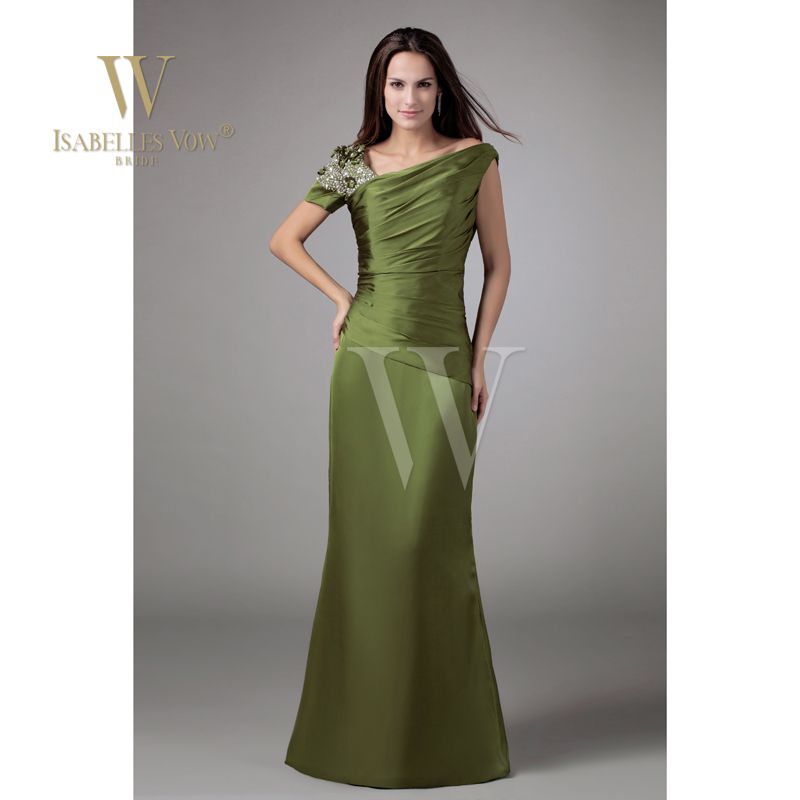 Hunter Green Mother Of The Bride Dresses With Beading Off Shoulder