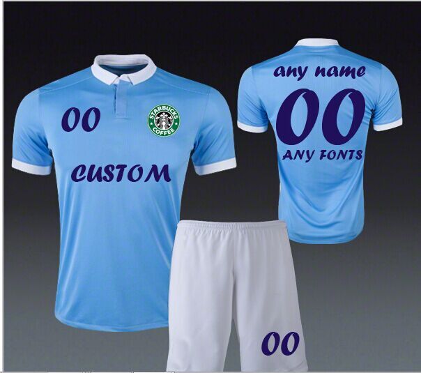 Custom Soccer Jerseys Uniform Football Kits Baby Blue Customizable