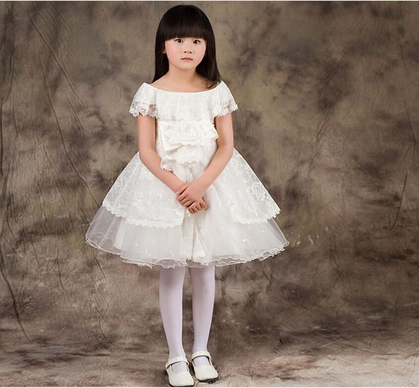 In 2016 The Most Beautiful Flower Girl Dress Elegant A Word Shoulder