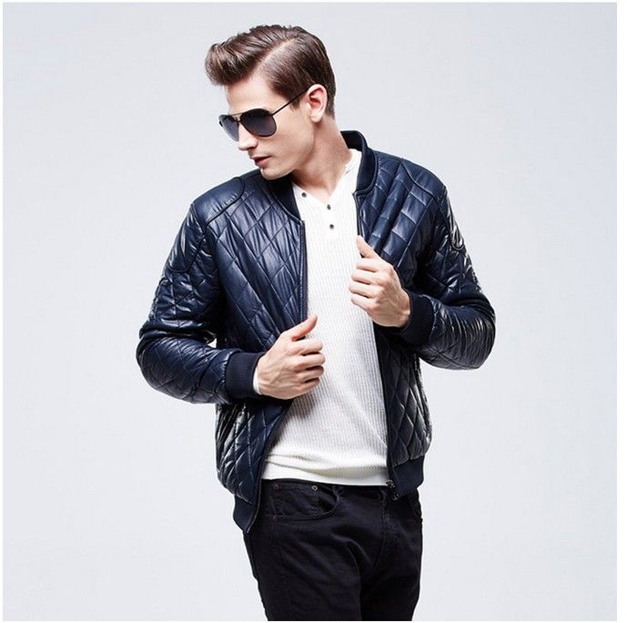 The New Male Leather Jackets Motorcycle Jacket Business Thickening