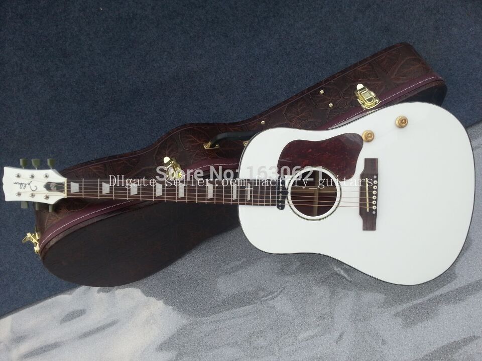 Oem Factory Guitars Chibson J160e Acoustic Guitar White J160 John