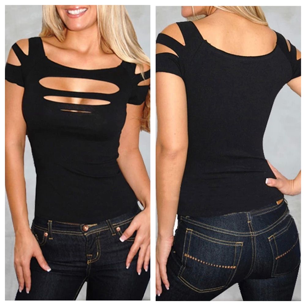 black t shirt tight