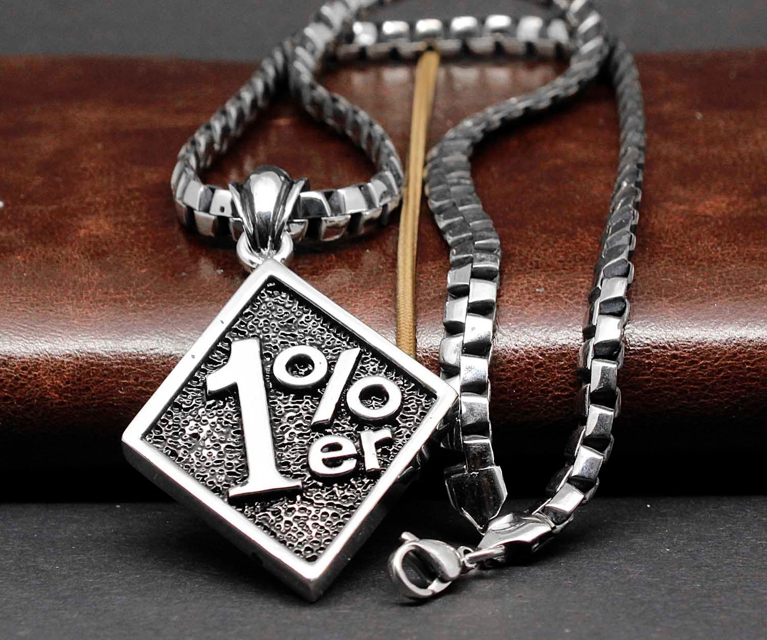 Wholesale One Percent 1 Er Pendant Motorcycle Biker Men'S Necklace