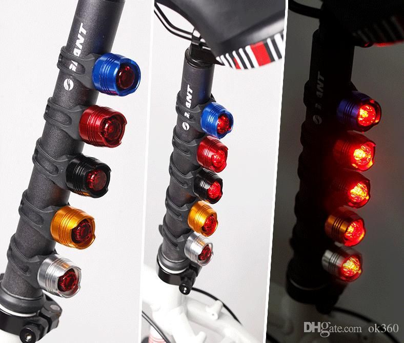 2015 NEW Round Ruby Mountain Bike Rear Light LED Tailing Lamp Aluminum