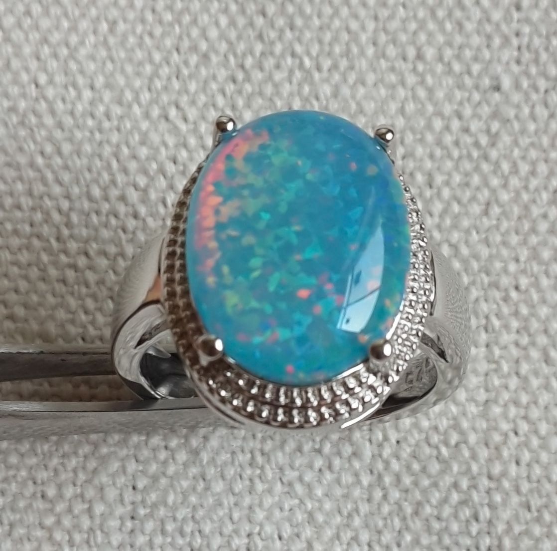 2018 Nice Blue / White Fire Opal Rings For Men From Fire_opal_jewelry