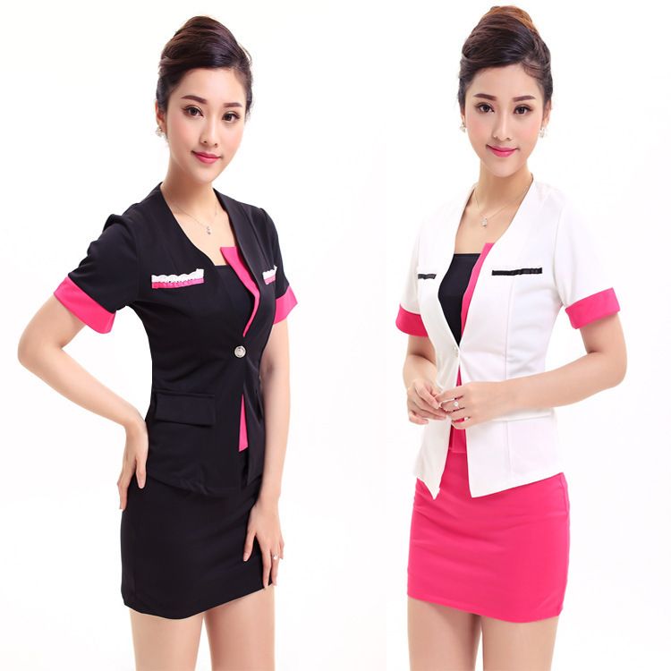 Magenta Hotel Uniforms Overalls Summer Short Sleeved Suit Foreground