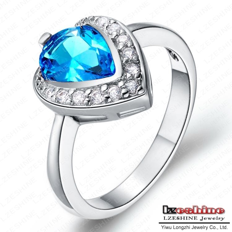Blue water wedding rings