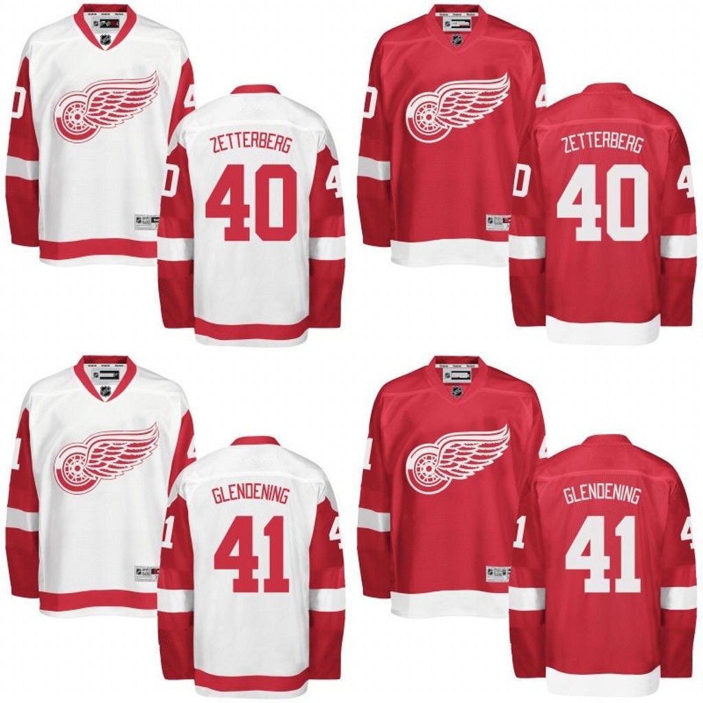 2016 Men Detroit Red Wings Jerseys 40 Henrik Zetterberg 41 LUKE