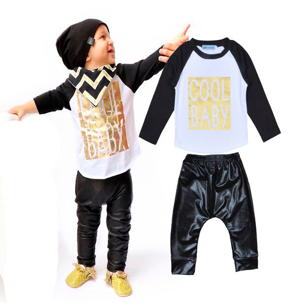 2017 Retail Cool Baby Boy Clothing Set 2016 Autumn Letter Printed Long