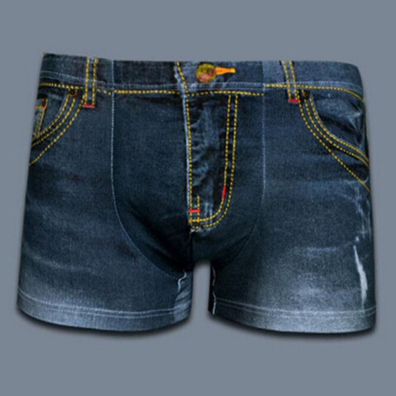 2017 2016 Men High Quality Mens Boxers New Funny Jeans Print Cotton
