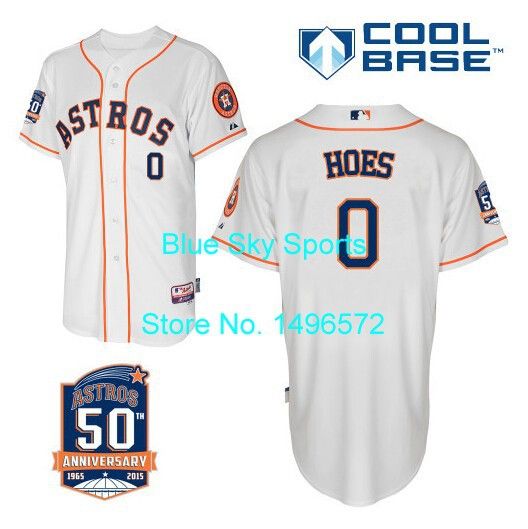 2017 30 Teams Houston Astros Jersey 0 L.J. Hoes Jersey White With 50th