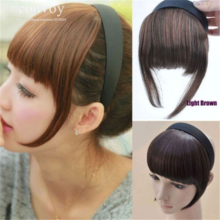 Womens Hair Bangs Hair Accessories Synthetic Hairpiece Straight Bang