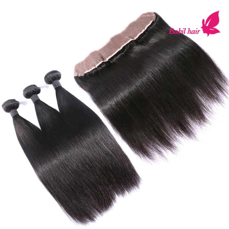7a Brazilian Virgin Hair Extensions With Closure Piece Bleached Knots