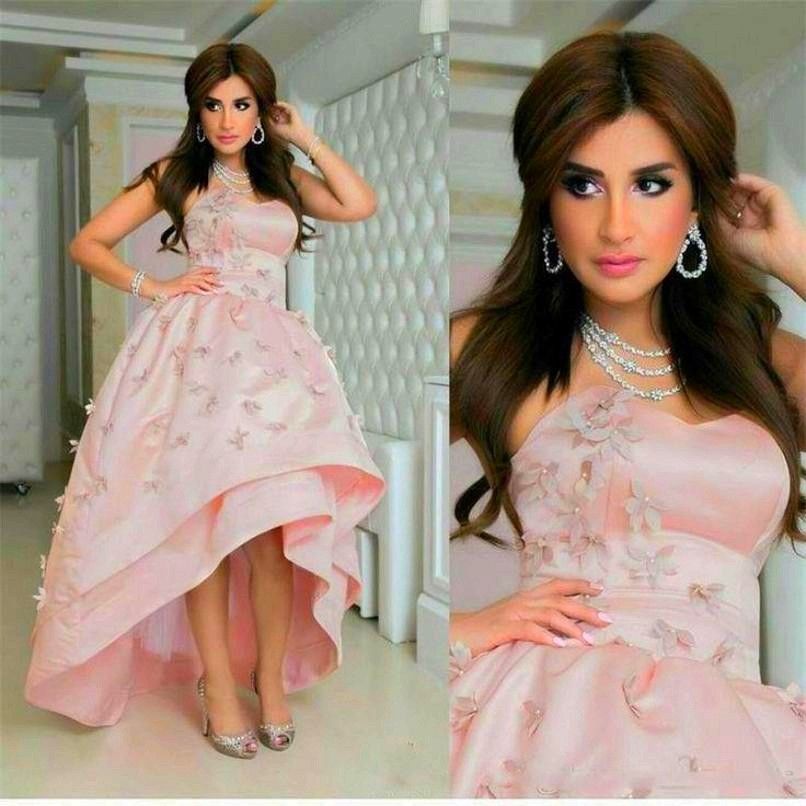 New! Saudi Arabia Pink Satin Prom Dresses Vestidos 2016 Elegant