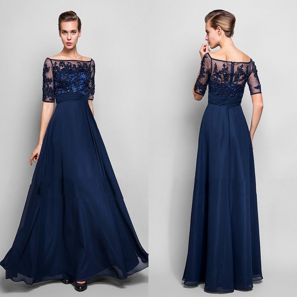 Blue evening party dresses