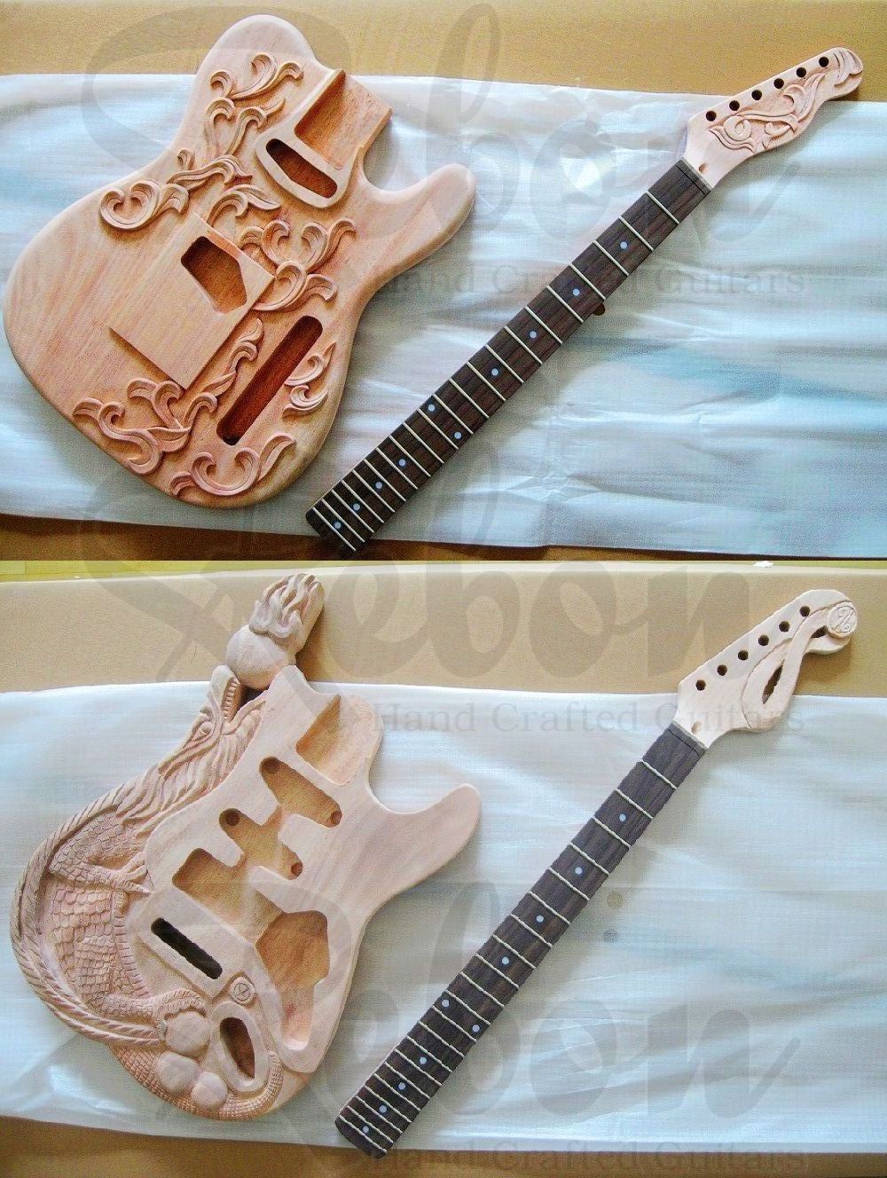Wholesale Hand Carved Electric Guitar Body And Neck In Nice Sound And