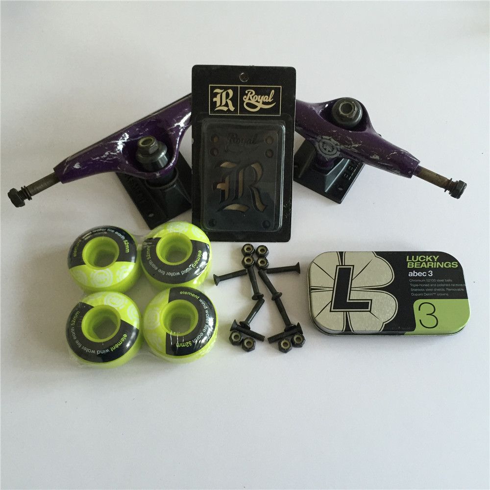 Discount Wholesale Skateboard Parts Element 5.25 Skate Truck & 52mm Wheels Lukcy Abec 3 Bearings