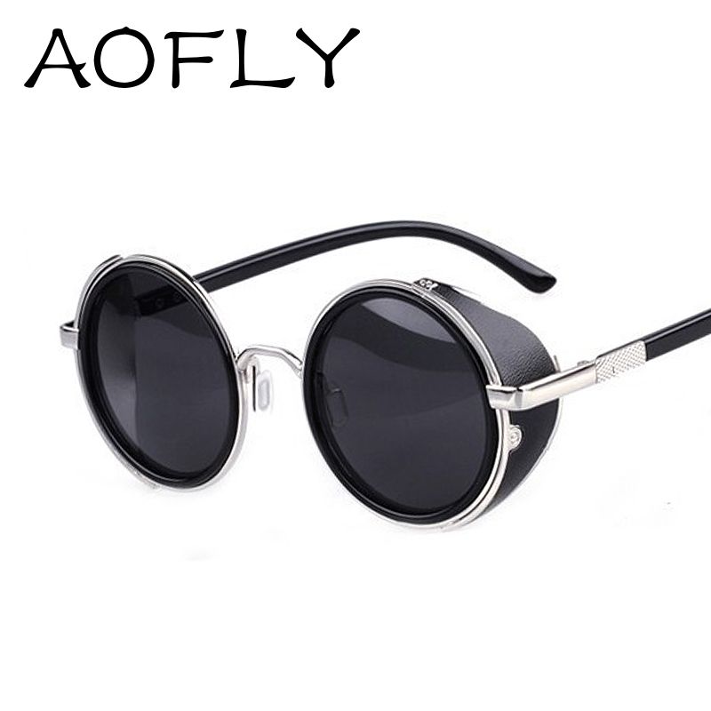 steam punk side visor circle lens round retro