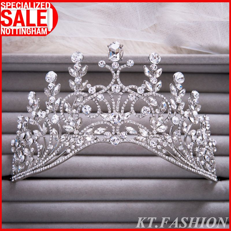 2015 Bridal Wedding Crown Tiara Crystal Big Crown Luxury Headband