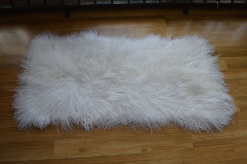 115x55cm Nature Sheep Skin Wool Carpet Long Hair Blanket Sheep Fur Rug