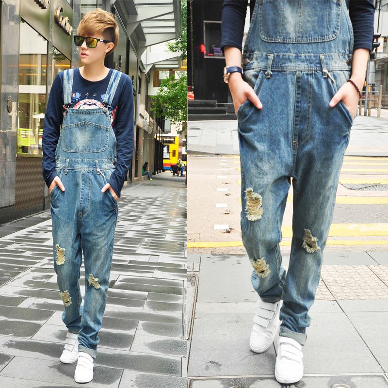 2018 Wholesale 2015 Men Jumpsuits And Rompers Men Jeans Long Jeans