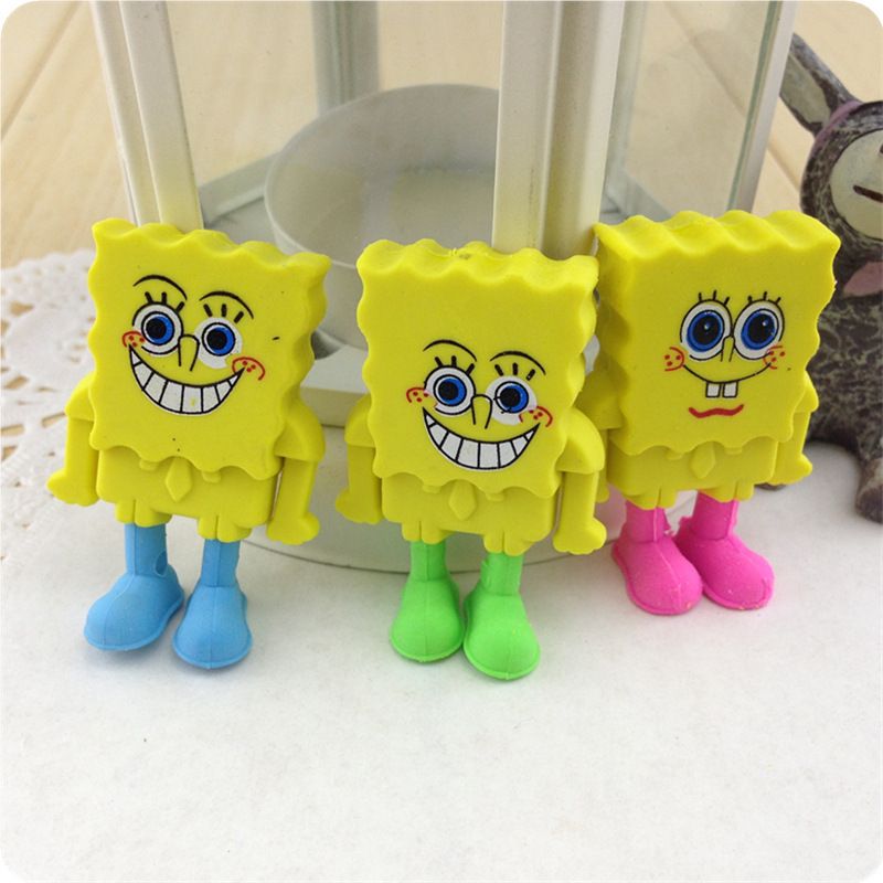 2016 Wholesale Creative Cartoon Spongebob Erasers Students Rubbers