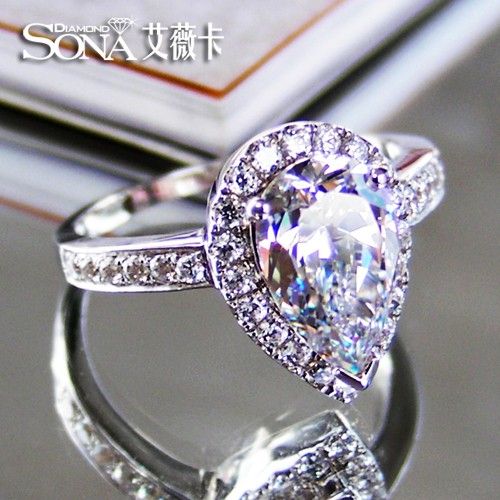 Blue water wedding rings