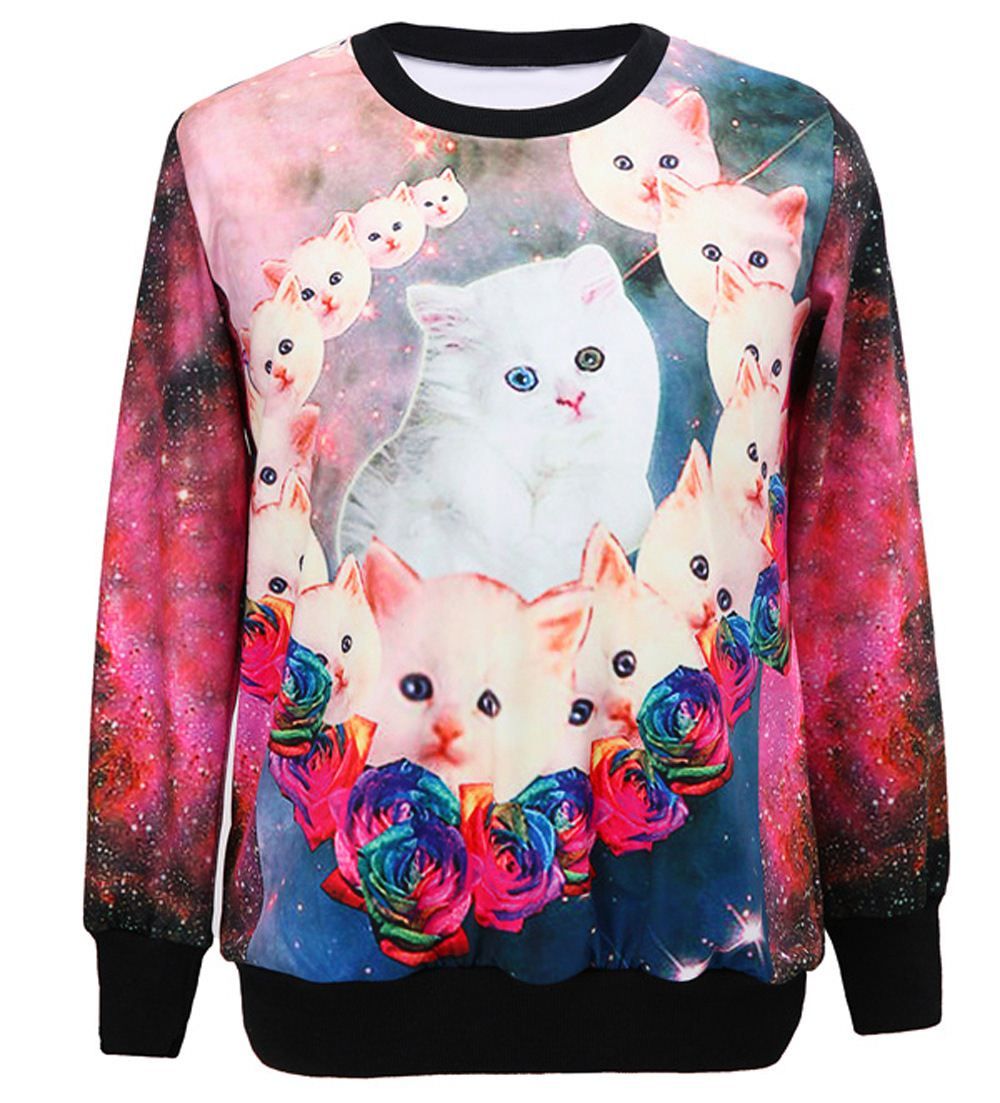 Alisister Harajuku Cute Pusheen Cat Sweatshirt Women 3d Print Hoodies