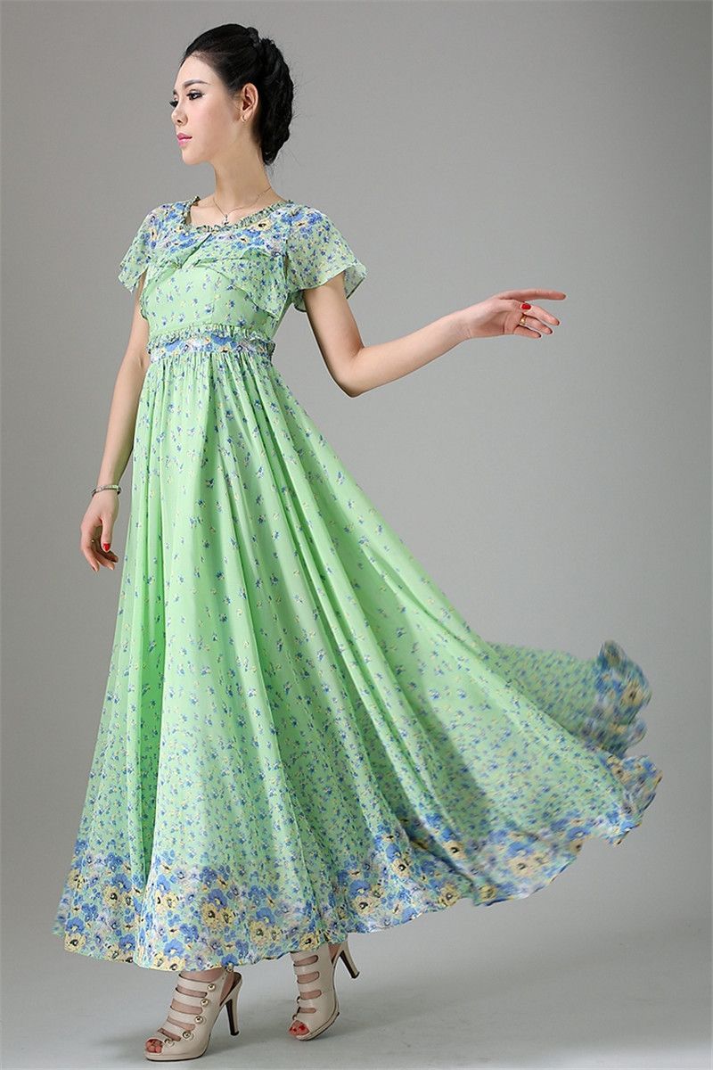2015 Fashion Flower Printed Women Summer Boho Long Maxi Evening ... 2015 Fashion Flower Printed Women Summer Boho Long Maxi Evening ...